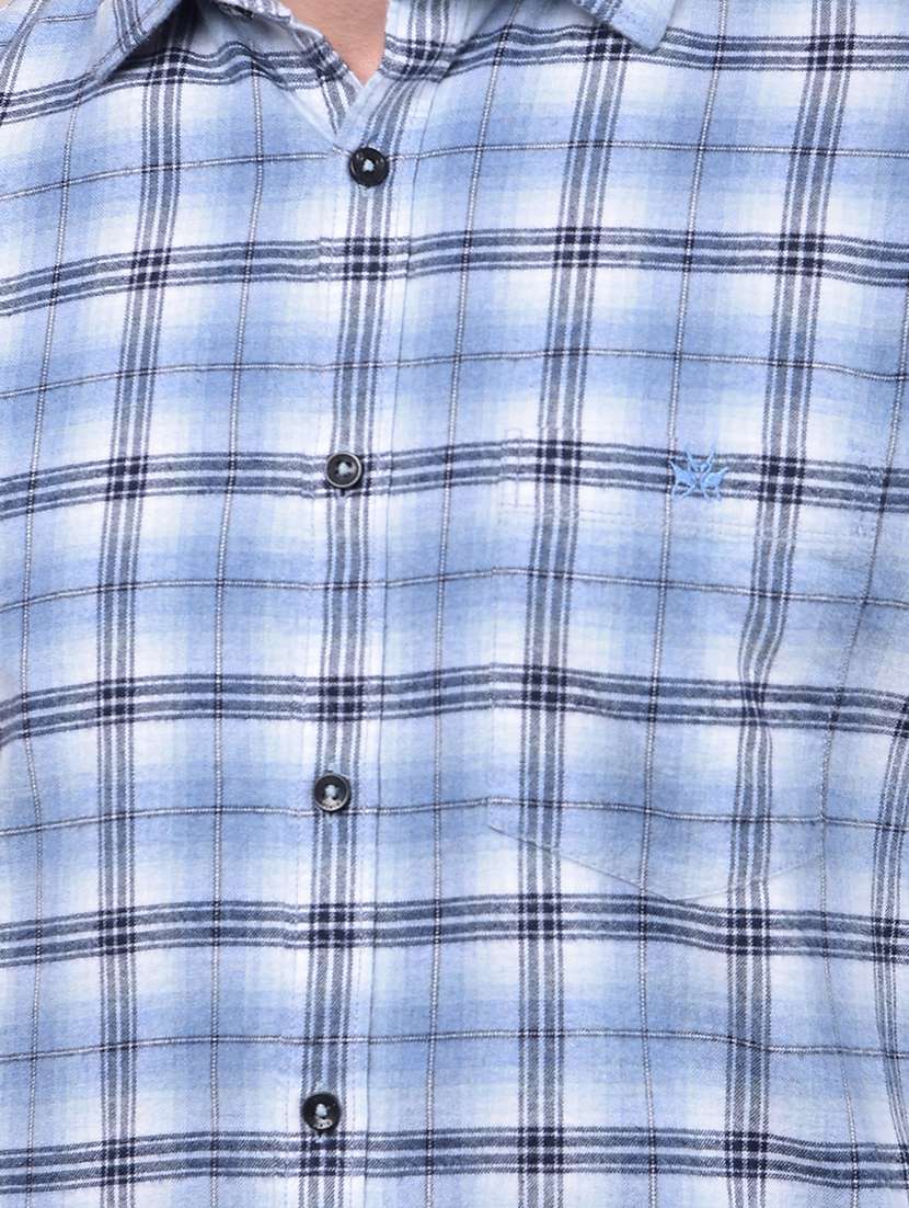 blue cotton casual shirt - 21987412 - Standard Image - 6
