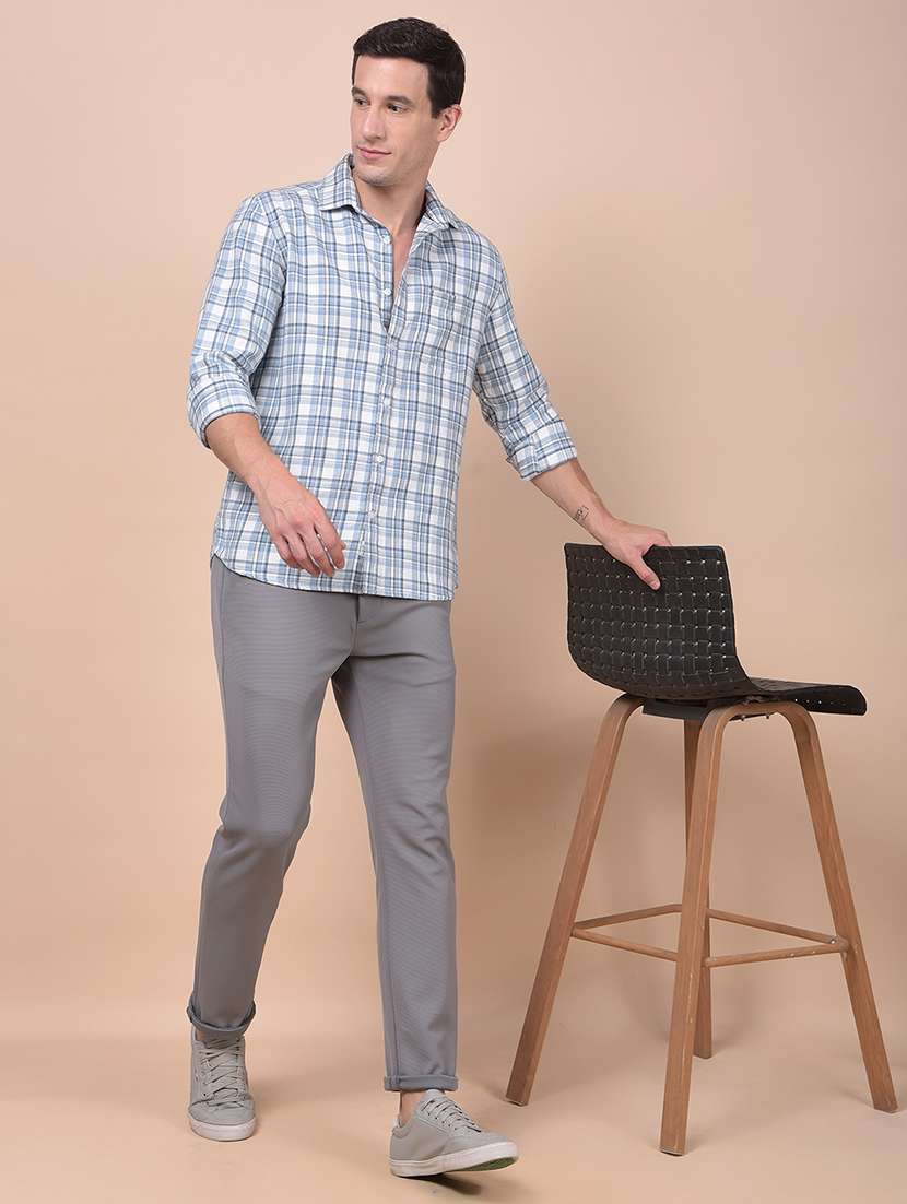 men checkered long sleeve slim fit casual shirt - 21987426 -  Standard Image - 4