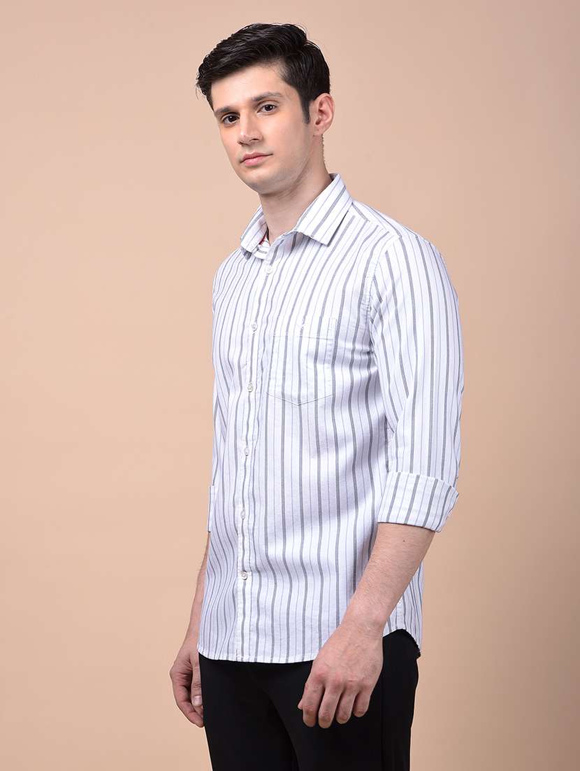 Men Striped Long Sleeve Slim Fit Casual Shirt - 21987437 -  Standard Image - 1
