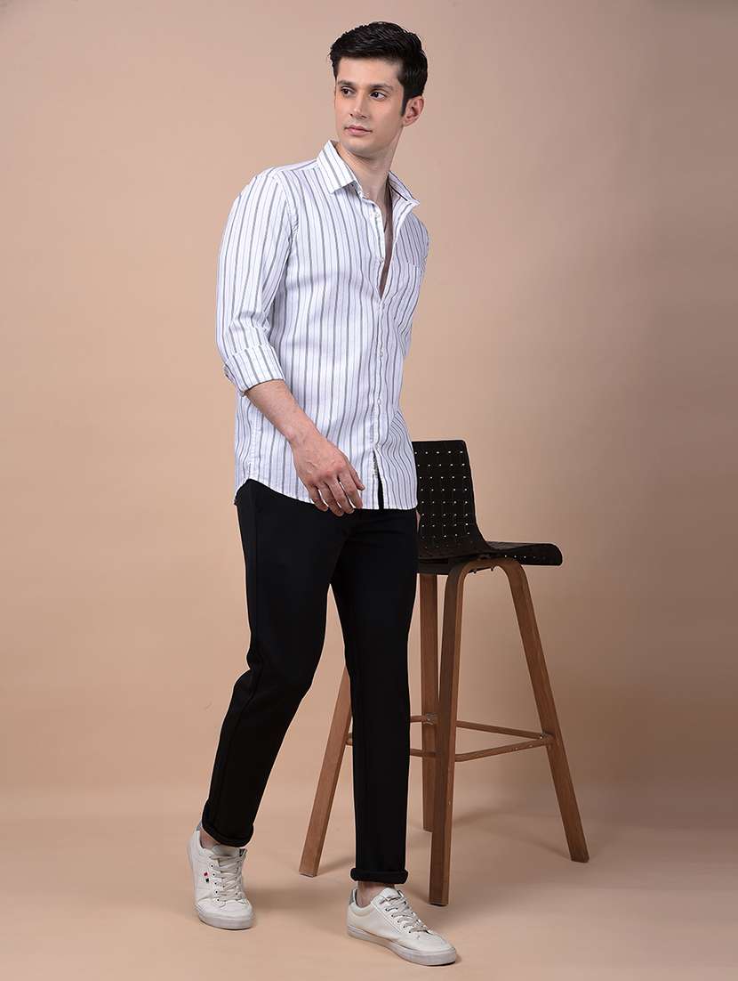 Men Striped Long Sleeve Slim Fit Casual Shirt - 21987437 -  Standard Image - 4