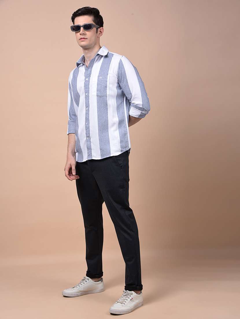 men striped long sleeve regular fit casual shirt - 21987443 - Standard Image - 4