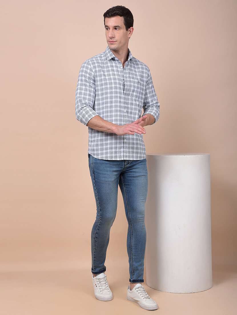 men checkered long sleeve slim fit casual shirt - 21987450 -  Standard Image - 4