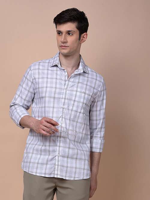 men checkered long sleeve slim fit casual shirt - 21987451 -  Standard Image - 0