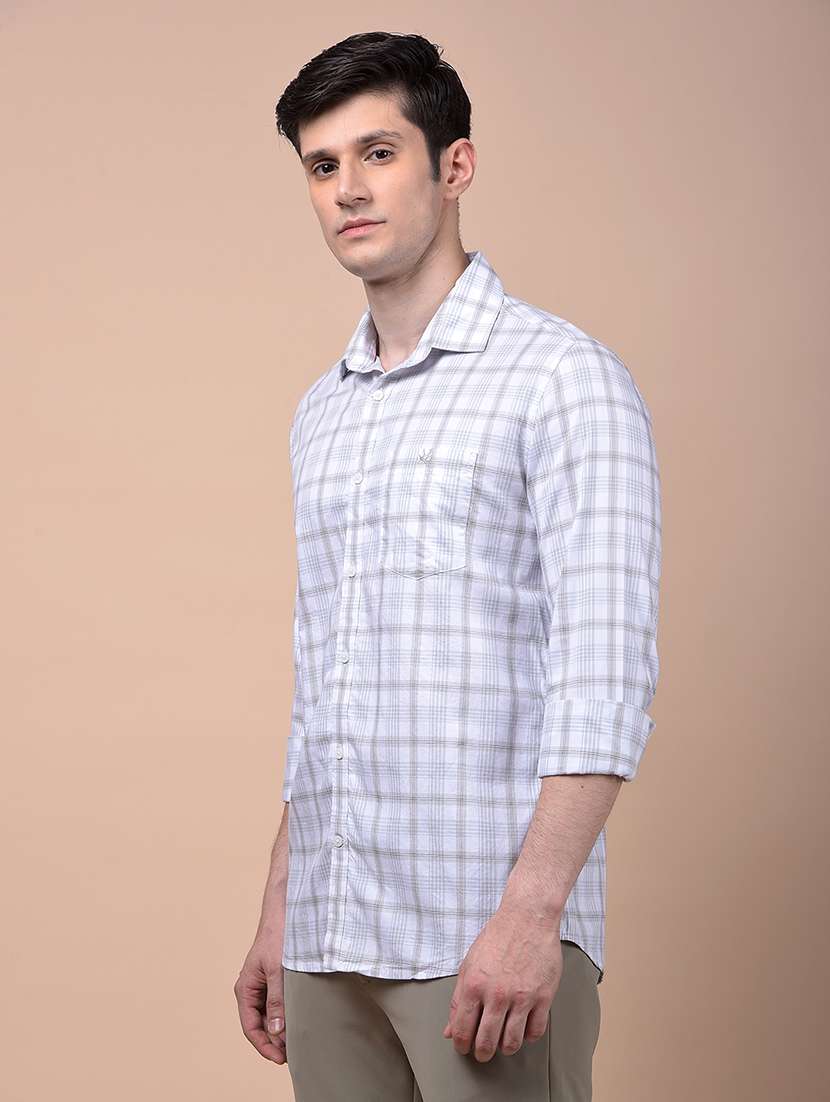 men checkered long sleeve slim fit casual shirt - 21987451 -  Standard Image - 1