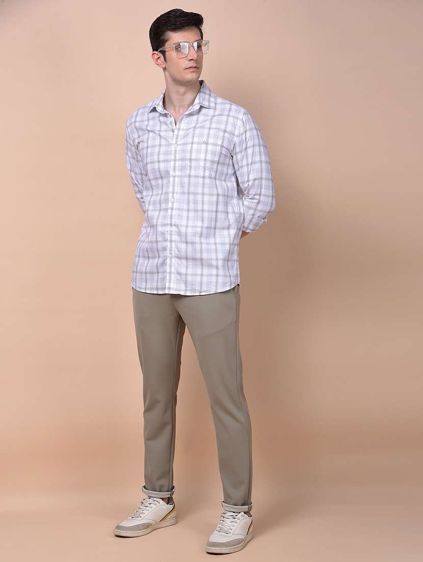 men checkered long sleeve slim fit casual shirt - 21987451 - Standard Image - 4