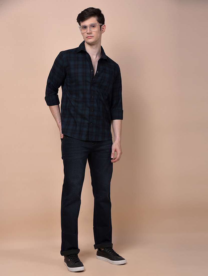 men checkered long sleeve slim fit casual shirt - 21987452 -  Standard Image - 4