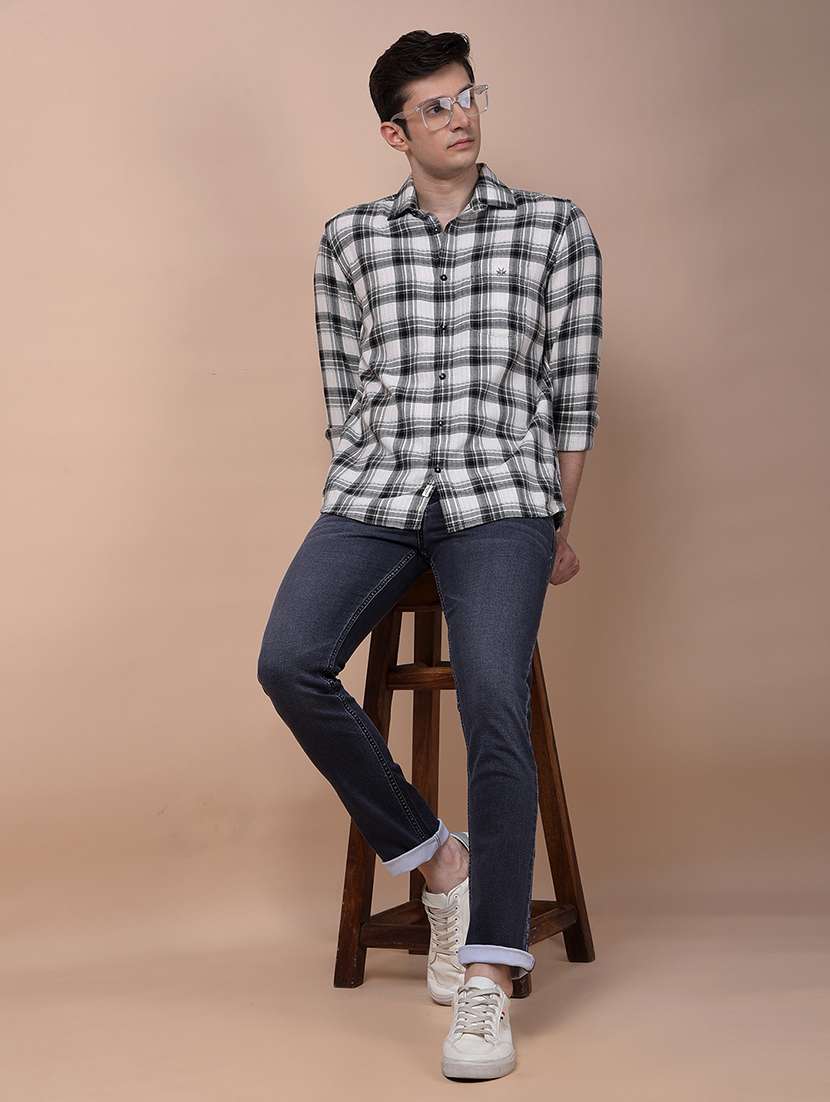 men checkered long sleeve slim fit casual shirt - 21987459 -  Standard Image - 4