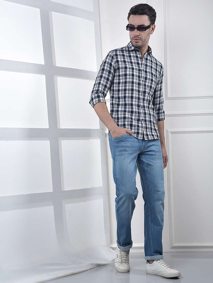 men checkered long sleeve slim fit casual shirt - 21987465 -  Standard Image - 4