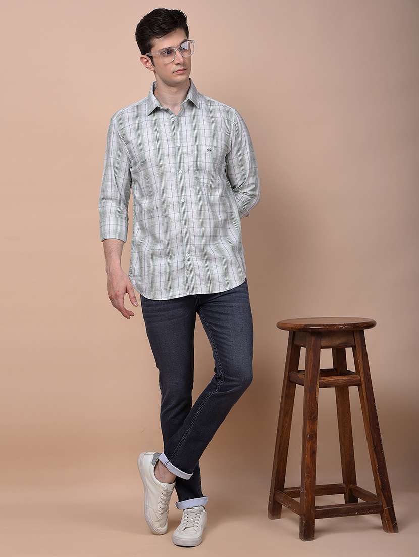 men checkered long sleeve slim fit casual shirt - 21987471 -  Standard Image - 4