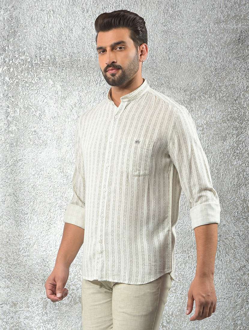 men printed long sleeve slim fit casual shirt - 21987482 -  Standard Image - 1