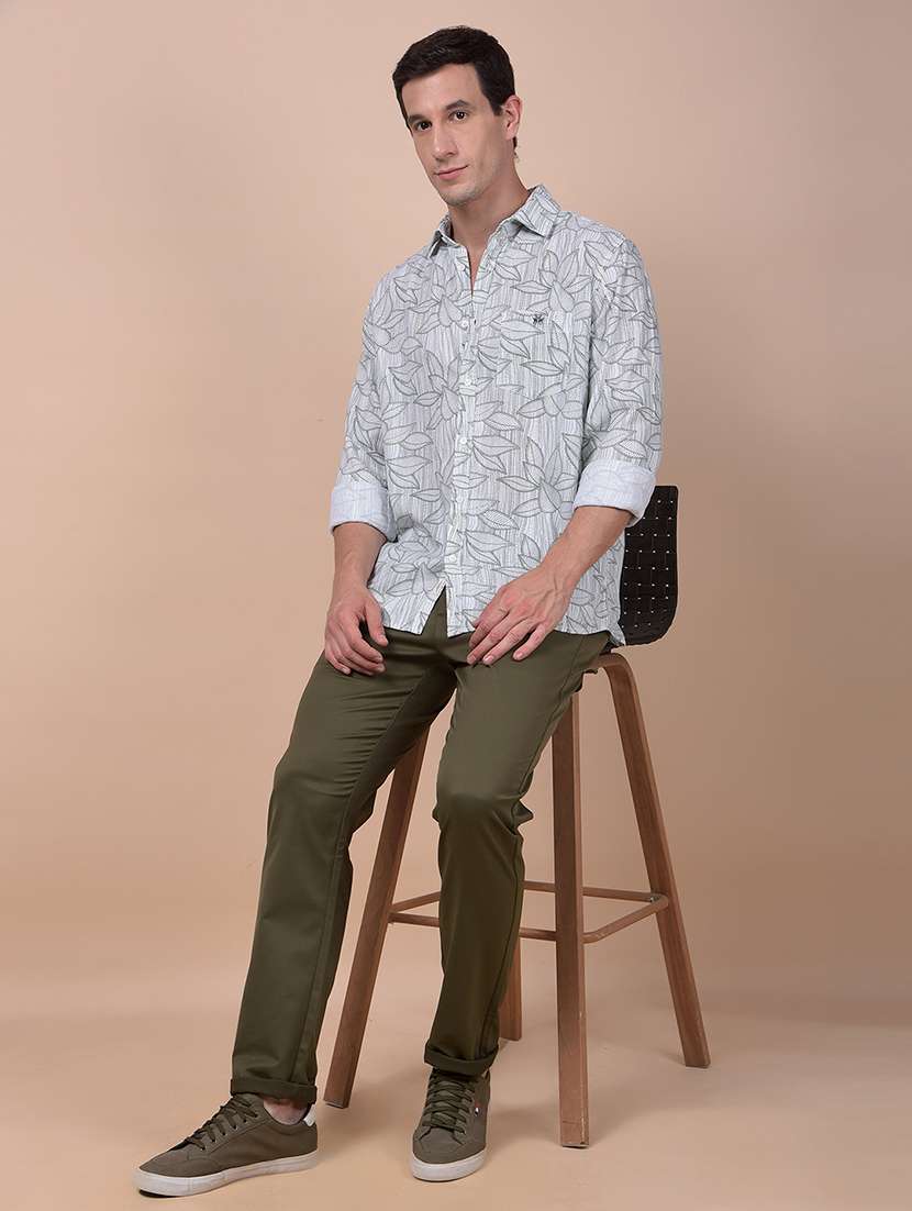 men printed long sleeve slim fit casual shirt - 21987490 -  Standard Image - 4