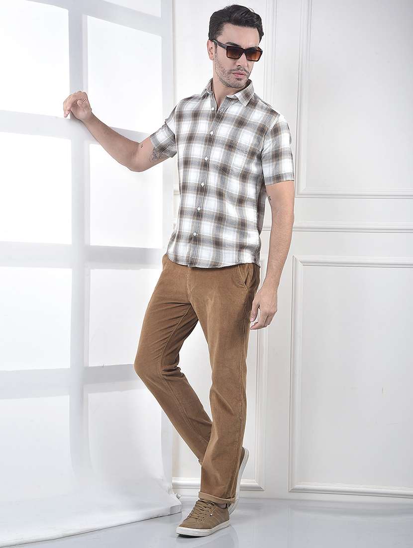 men checkered short sleeve slim fit casual shirt - 21987503 -  Standard Image - 6