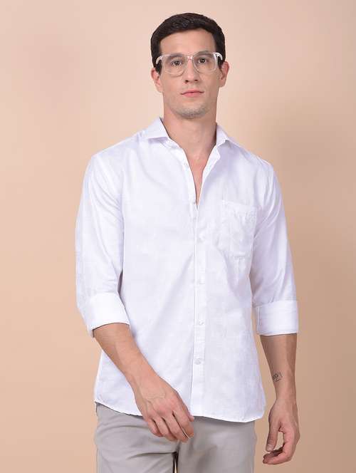 men self design long sleeve slim fit casual shirt - 21987527 - Standard Image - 0