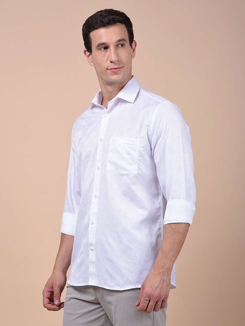 men self design long sleeve slim fit casual shirt - 21987527 - Standard Image - 1