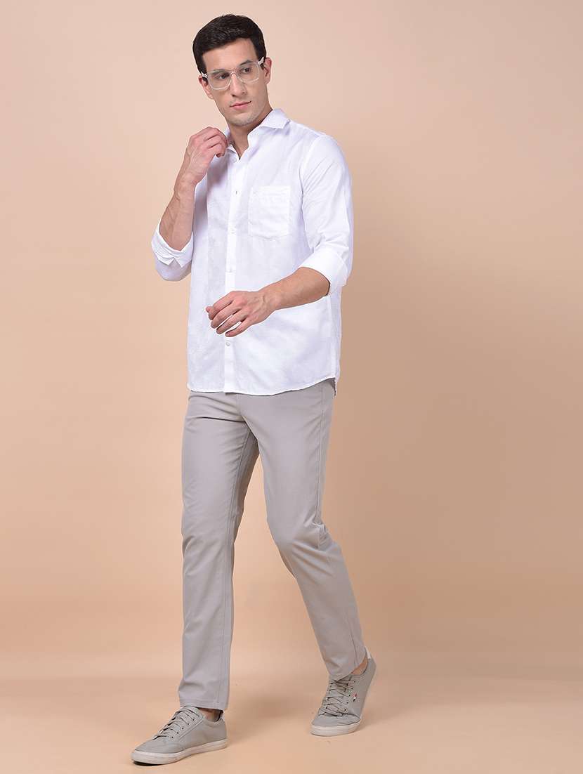 men self design long sleeve slim fit casual shirt - 21987527 - Standard Image - 4