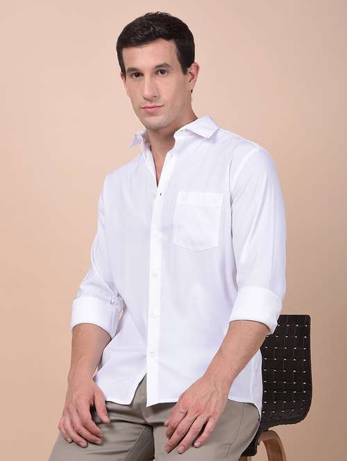 men solid long sleeve regular fit casual shirt - 21987529 -  Standard Image - 0