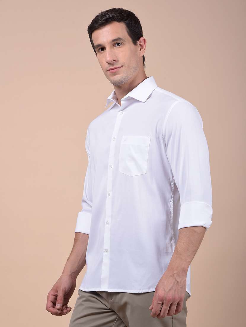 men solid long sleeve regular fit casual shirt - 21987529 -  Standard Image - 1