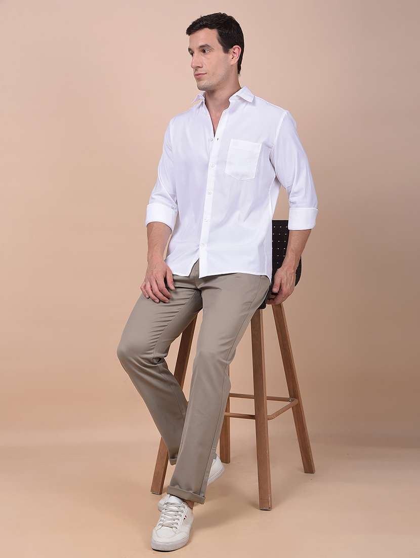 men solid long sleeve regular fit casual shirt - 21987529 -  Standard Image - 4