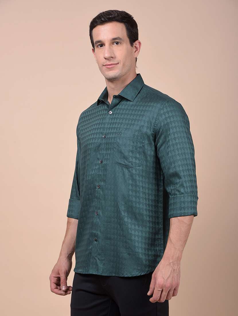 men self design long sleeve slim fit casual shirt - 21987531 -  Standard Image - 1