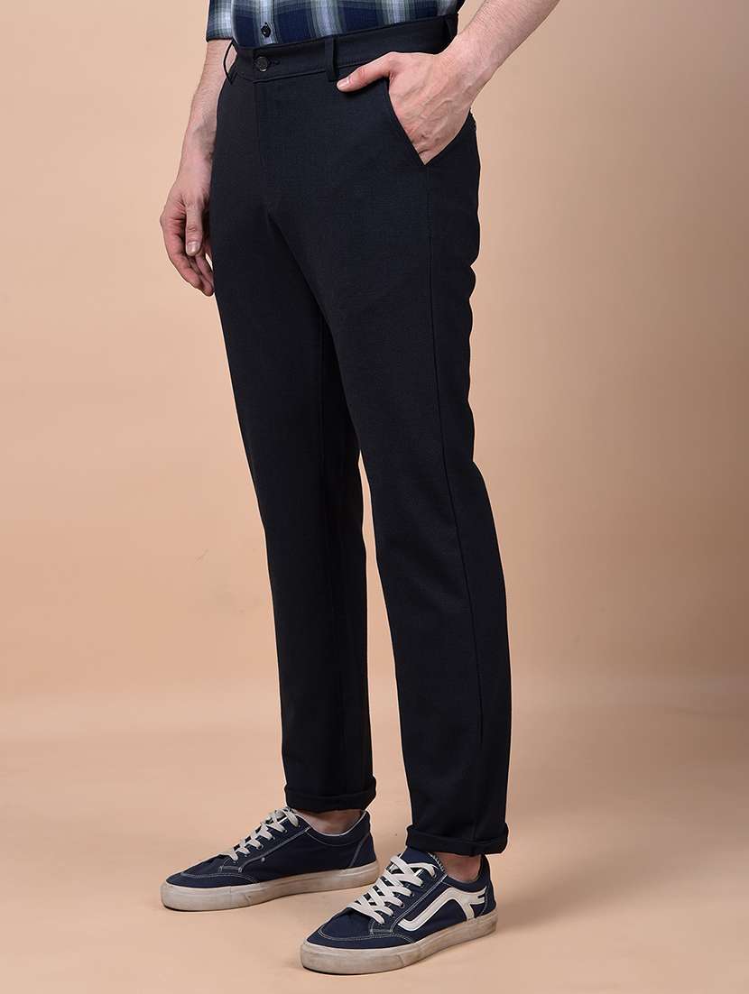 men solid mid rise flat front casual chinos  - 21987533 -  Standard Image - 1