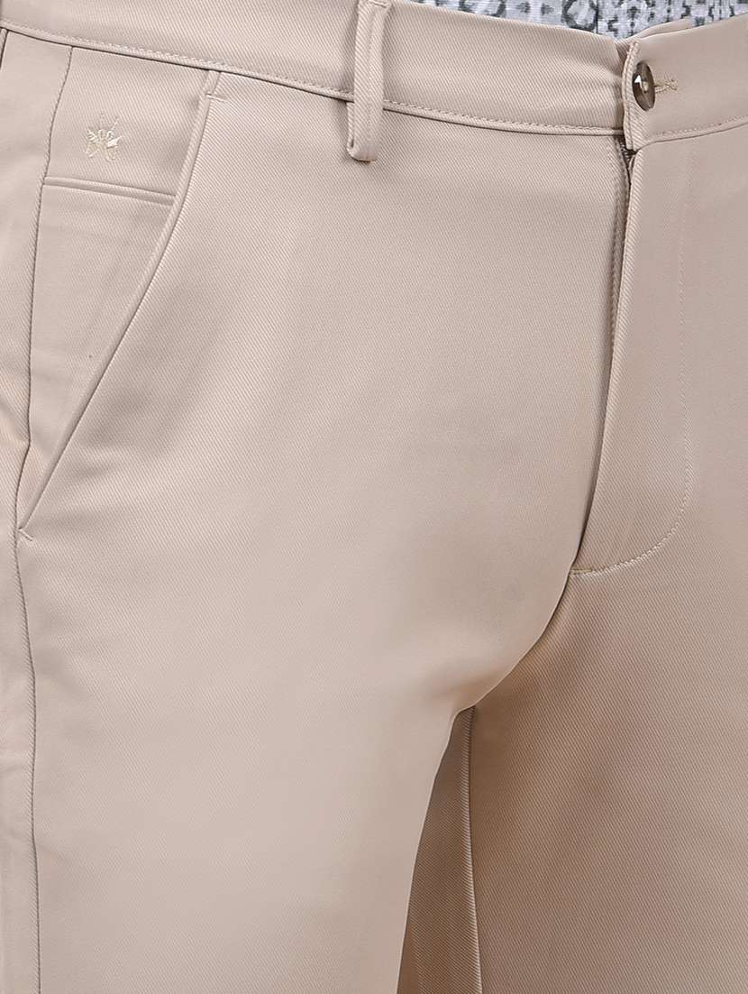 men solid mid rise flat front casual chinos - 21987535 - Standard Image - 6