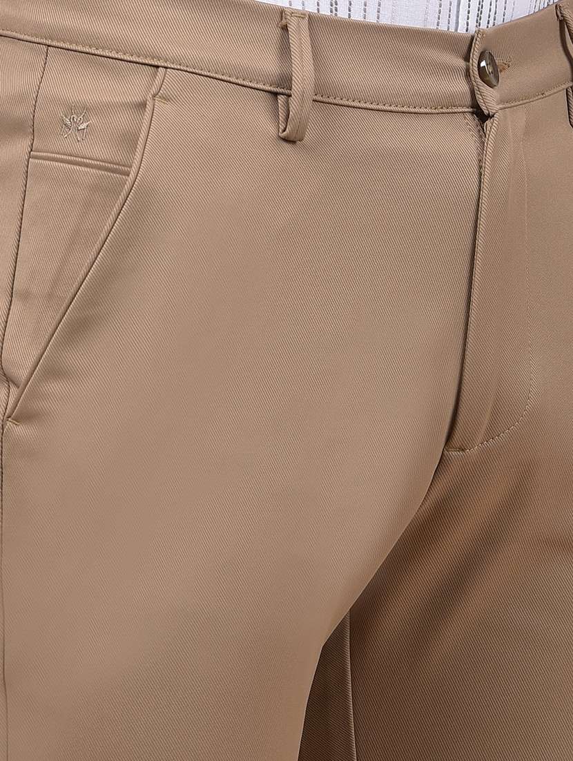 men solid mid rise flat front casual chinos - 21987536 - Standard Image - 6