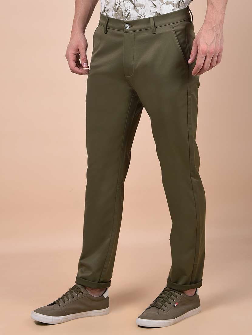 men solid mid rise flat front casual chinos  - 21987538 -  Standard Image - 1