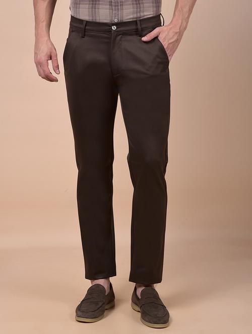 men solid mid rise flat front casual chinos - 21987539 - Standard Image - 0