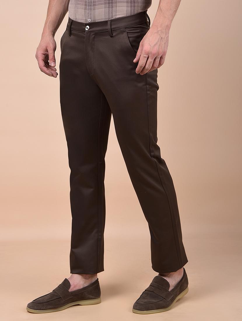 men solid mid rise flat front casual chinos - 21987539 - Standard Image - 1