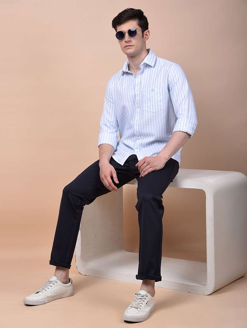 men solid mid rise flat front casual chinos  - 21987540 -  Standard Image - 4