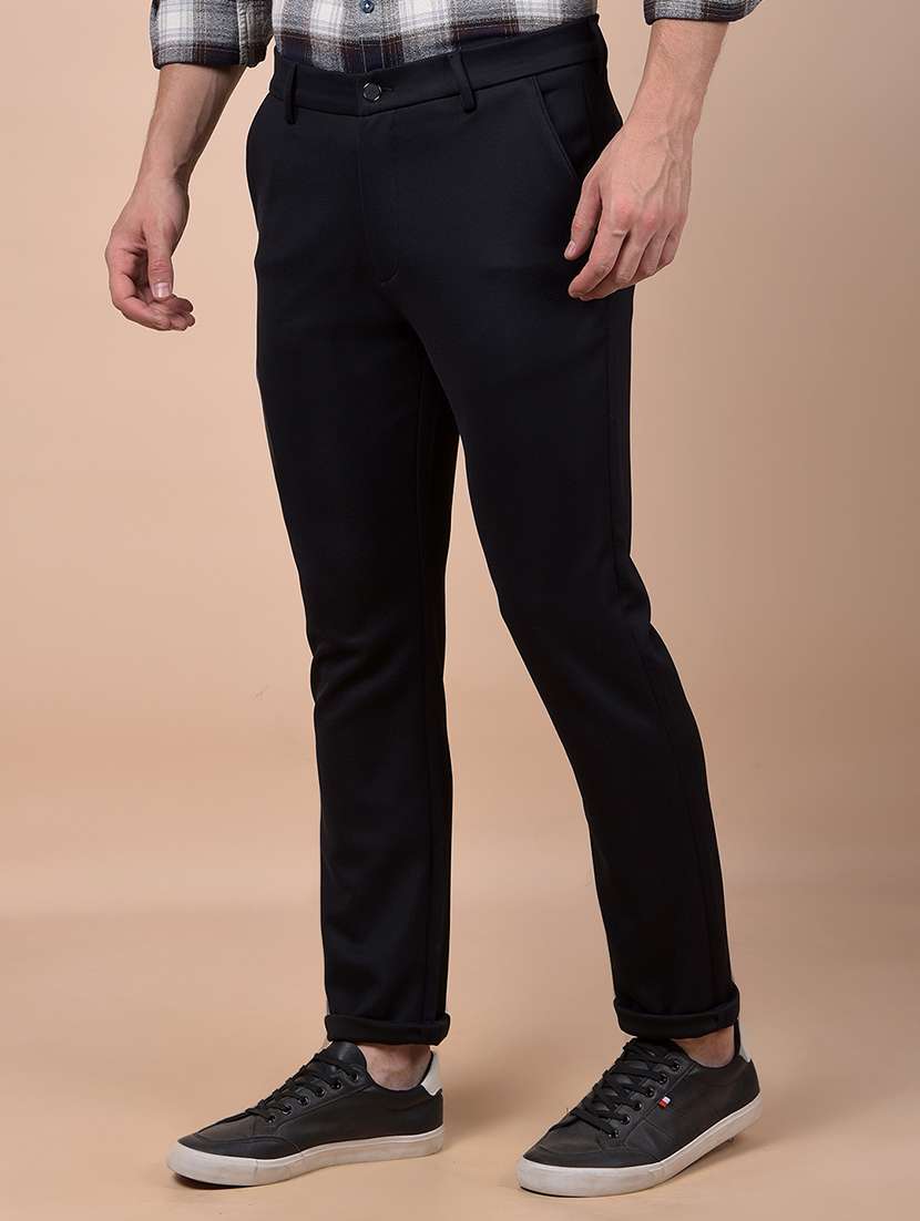 men solid mid rise flat front casual chinos  - 21987545 -  Standard Image - 1