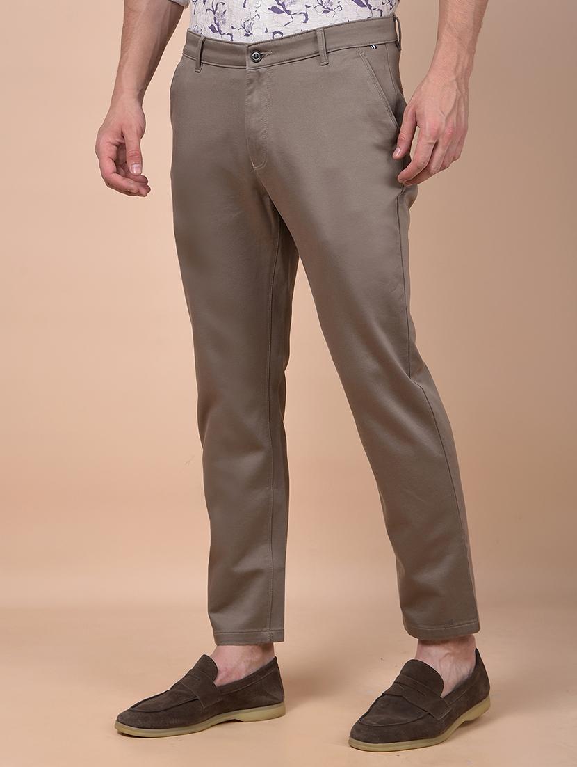 men solid mid rise flat front casual chinos - 21987549 - Standard Image - 1