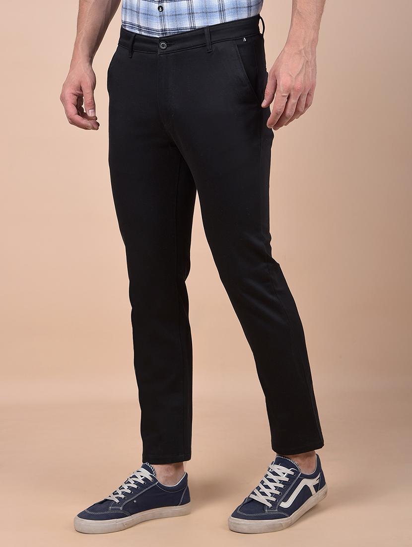 men solid mid rise flat front casual chinos - 21987551 - Standard Image - 1