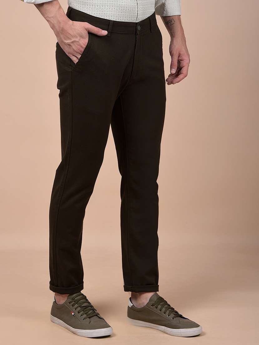 men solid mid rise flat front casual chinos  - 21987552 -  Standard Image - 1