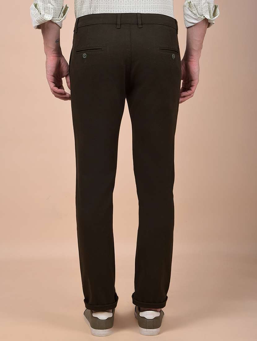 men solid mid rise flat front casual chinos  - 21987552 -  Standard Image - 4