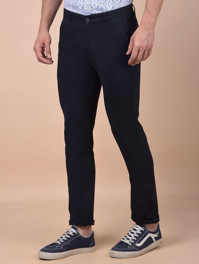 men solid mid rise flat front casual chinos  - 21987553 -  Standard Image - 1