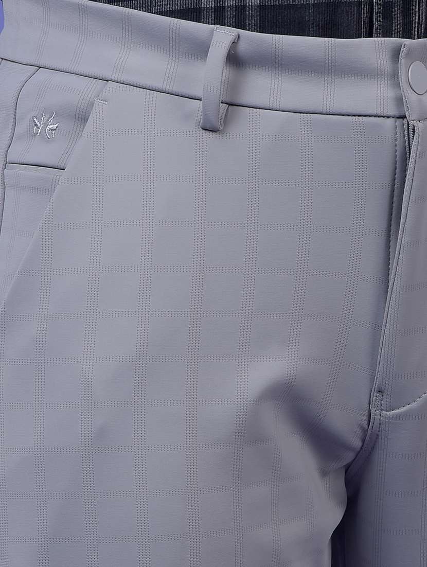 men checkered mid rise flat front casual chinos  - 21987557 -  Standard Image - 6