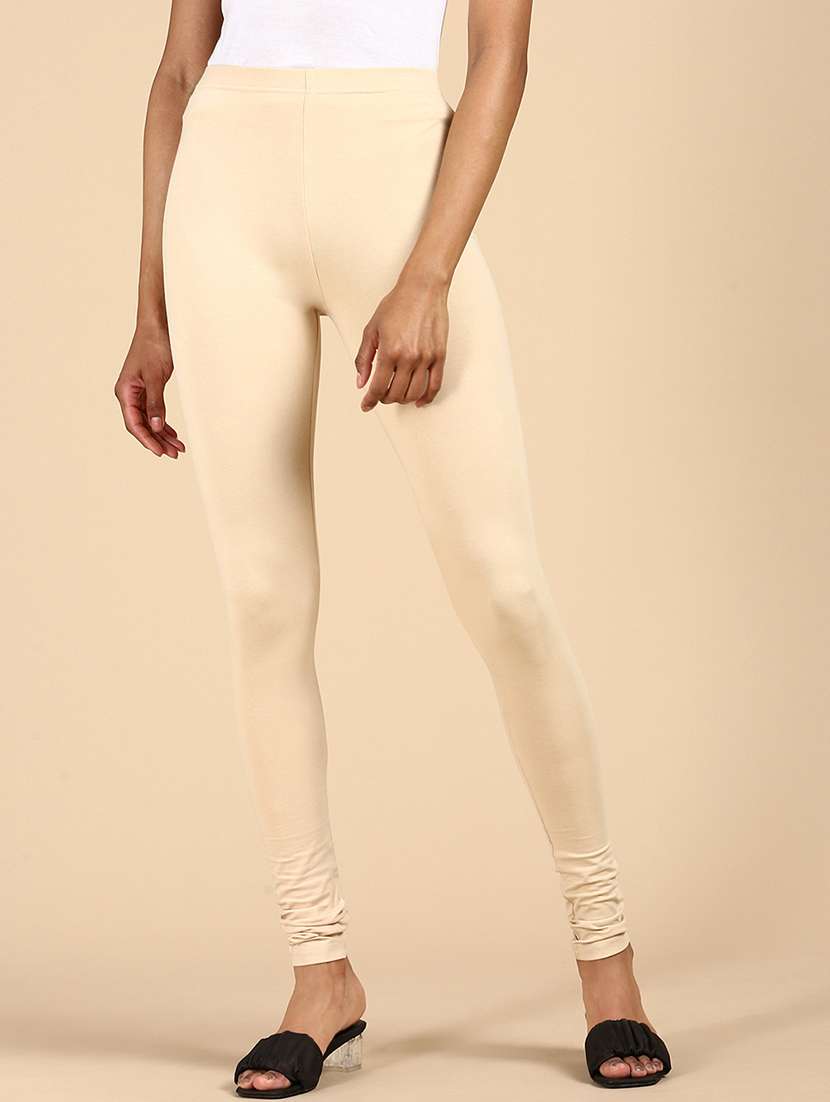 women pack of 2 solid mid rise churidar legging - 21987572 -  Standard Image - 1