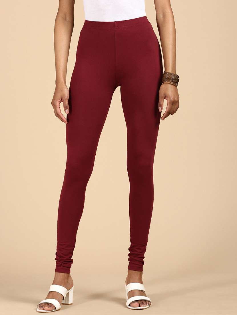 women solid mid rise full legth legging - 21987583 -  Standard Image - 1
