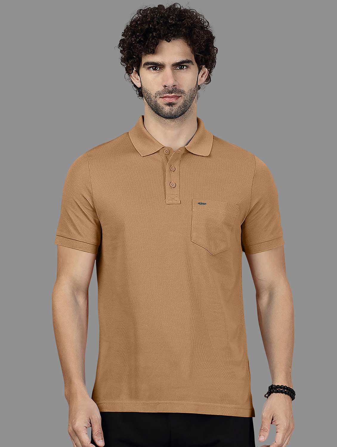 men solid short sleeve regular fit polo t-shirt - 21987613 -  Standard Image - 1