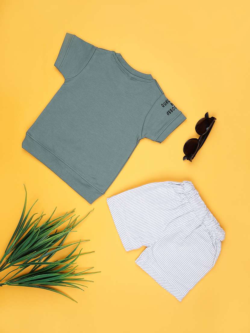 boys printed shirt & shorts casual wear set - 21987637 -  Standard Image - 1