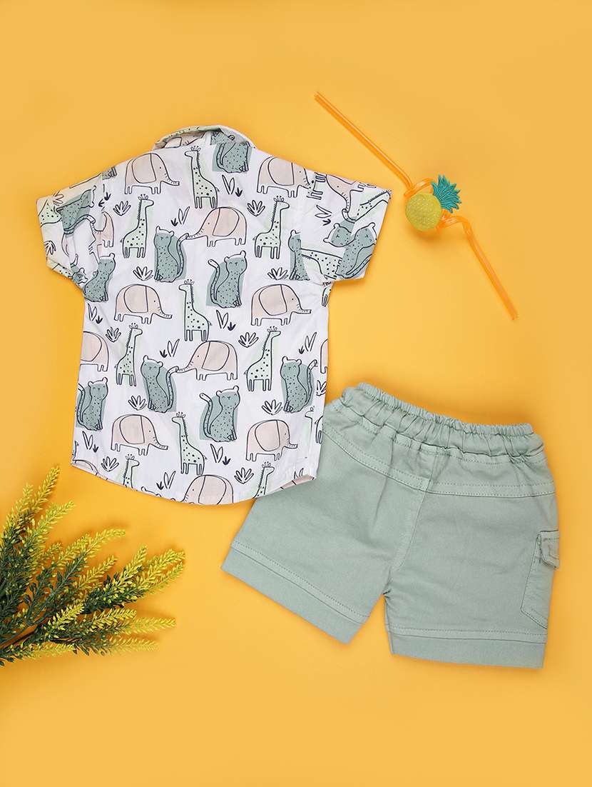 kids printed shirt & shorts co-ord set - 21987647 -  Standard Image - 1
