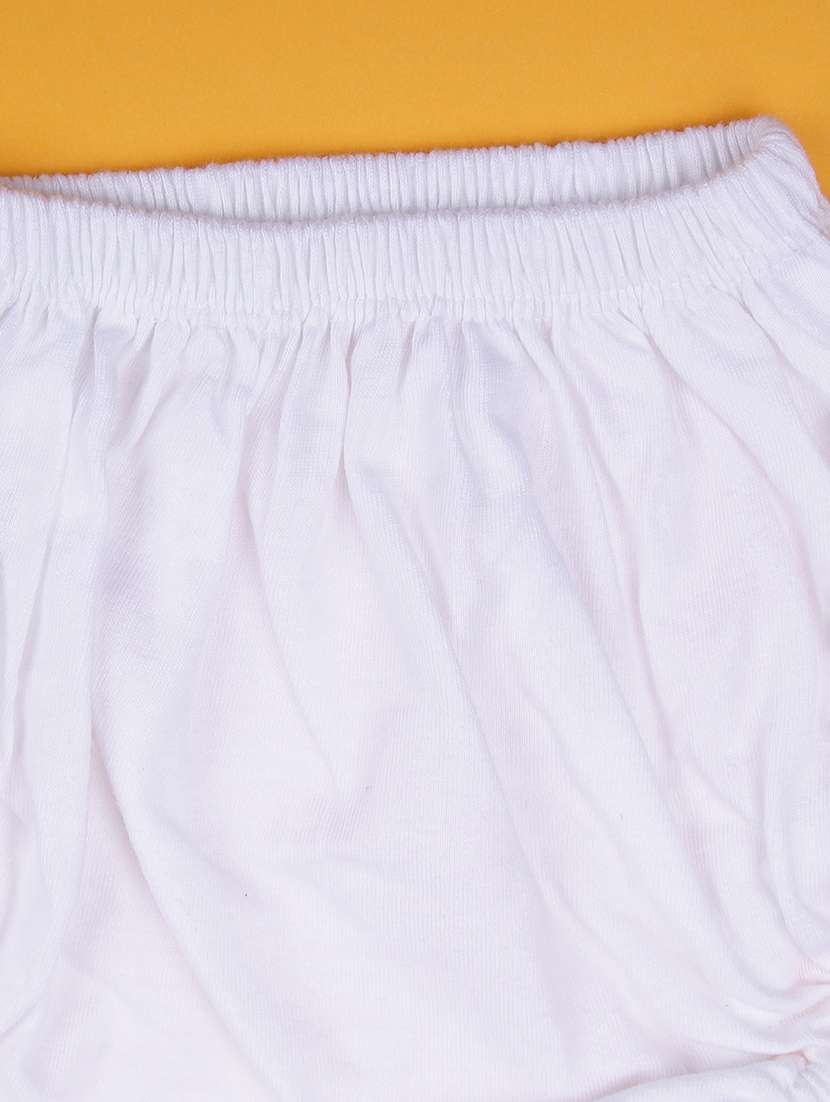 girls solid short sleeve frock with blommer - 21987651 -  Standard Image - 4