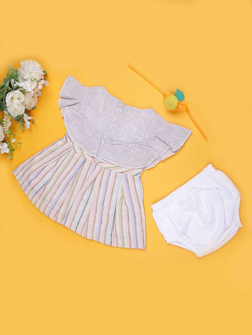 girls printed round neck frock with bloomer - 21987653 -  Standard Image - 1