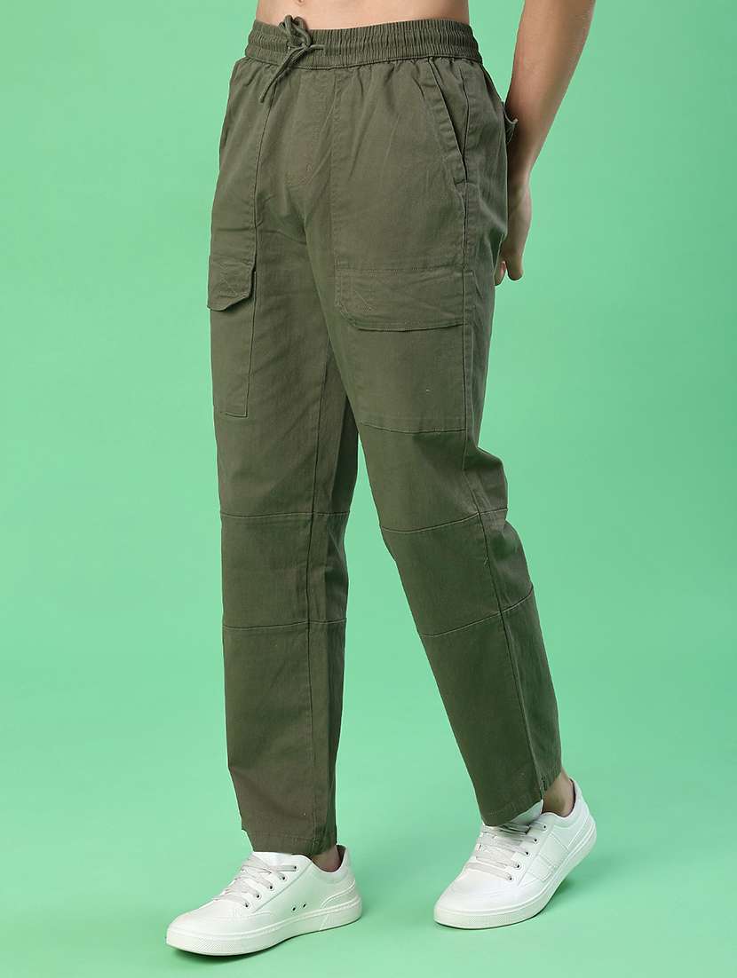 men solid mid rise regular cargo - 21987710 -  Standard Image - 1