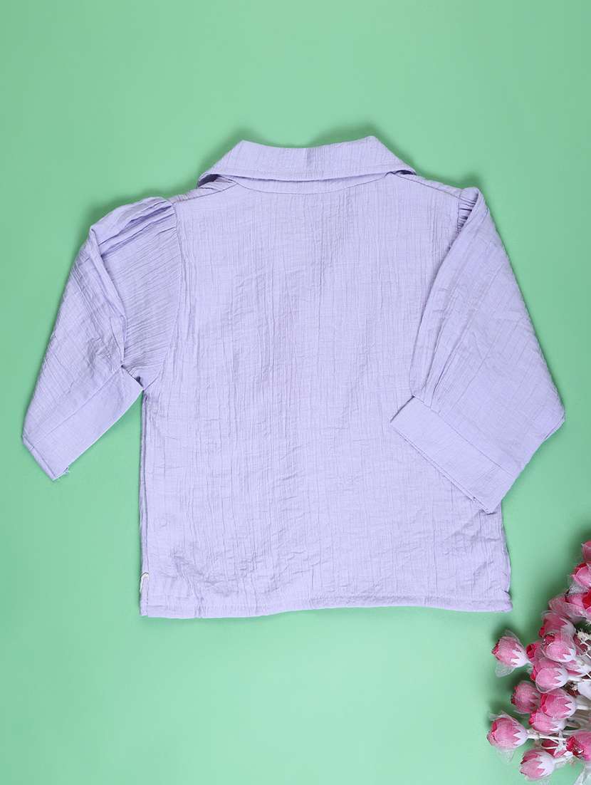 girls embroidered three quarter sleeve top - 21987729 -  Standard Image - 1