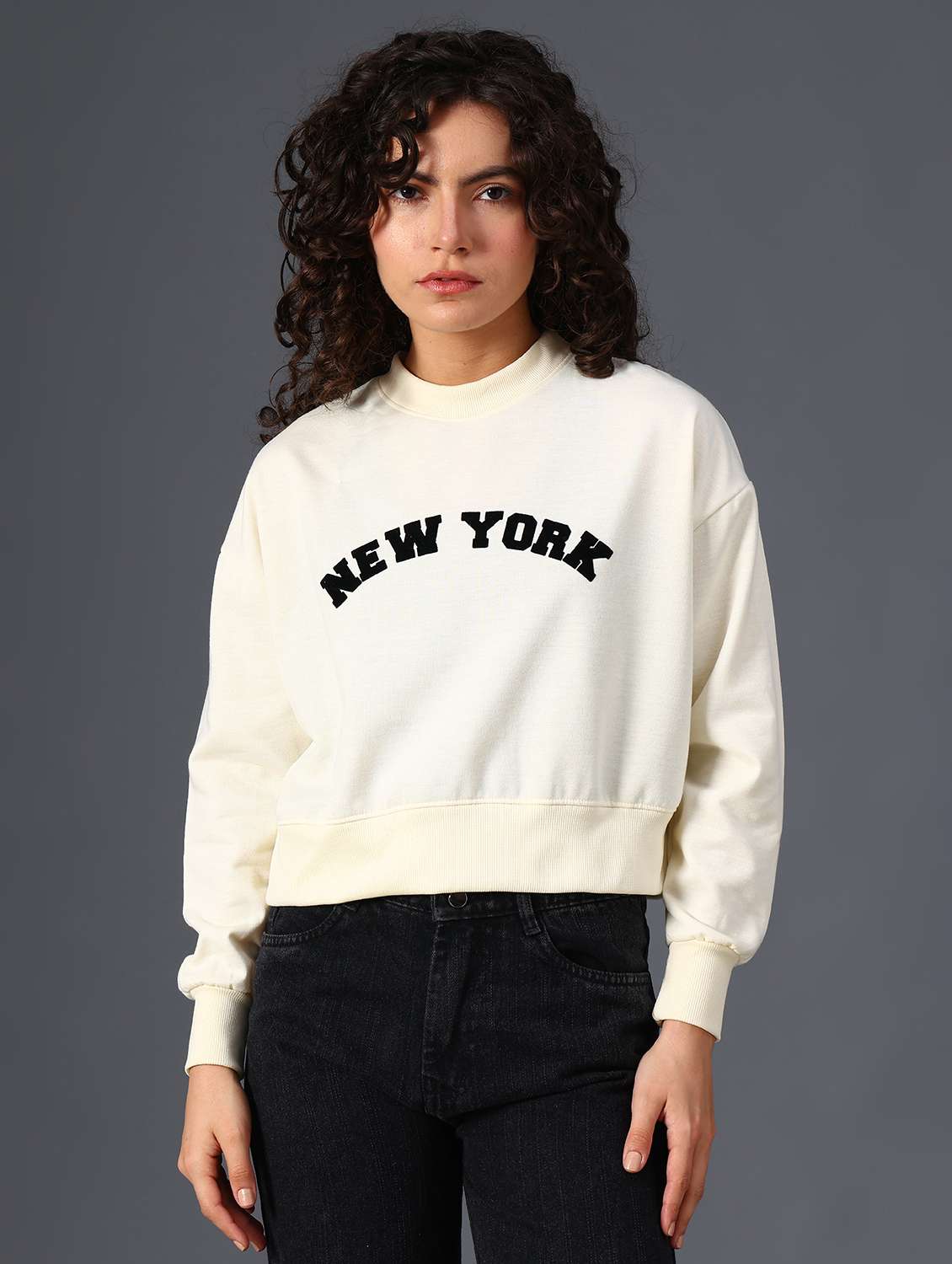 women printed long sleeve sweatshirt - 21987749 -  Standard Image - 1