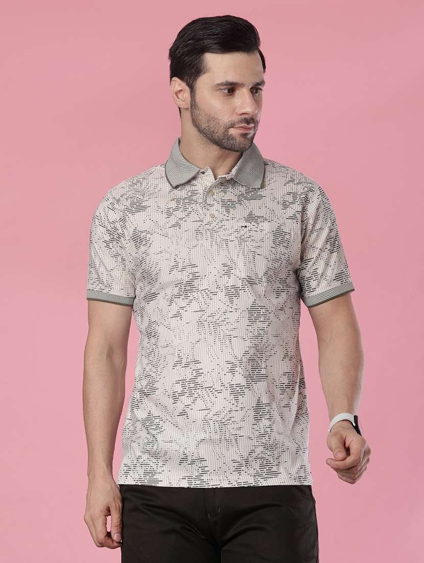 men printed short sleeve regular fit polo t-shirt - 21987807 -  Standard Image - 1