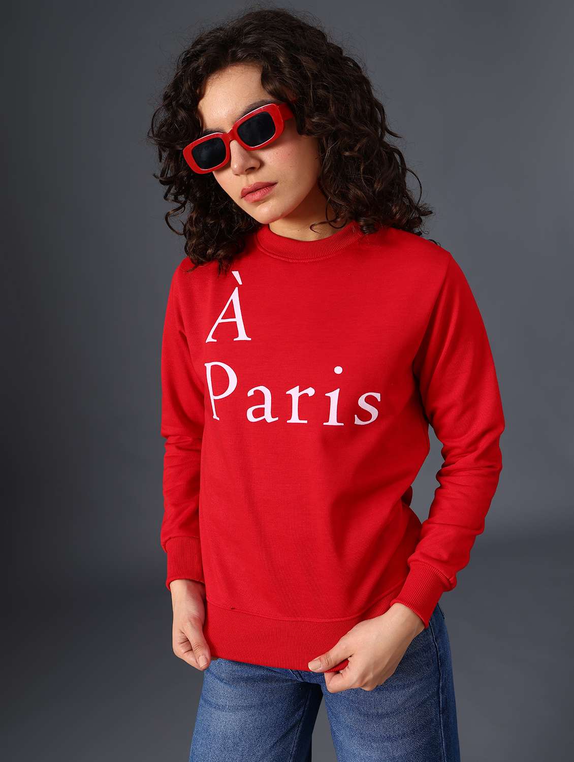 women printed long sleeve sweatshirt