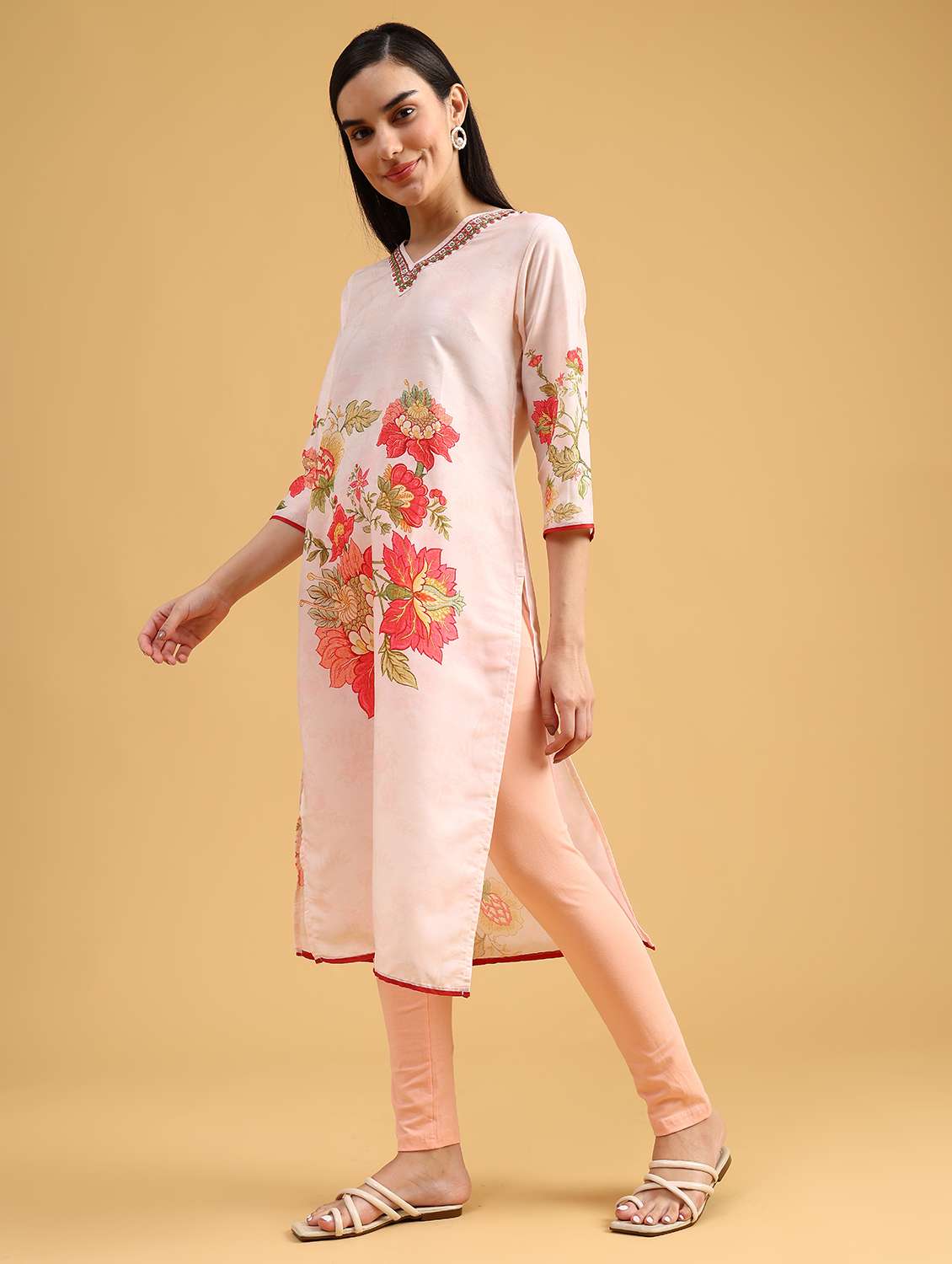 women solid mid rise ankle length legging - 21987850 -  Standard Image - 6